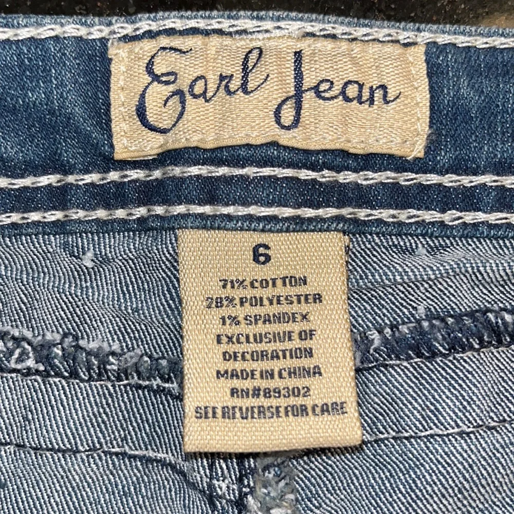 Earl Women’s Mid Rise Medium Wash Embellished‎ Bootcut Jeans Sz 6 Western Bling